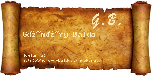 Gömöry Balda névjegykártya